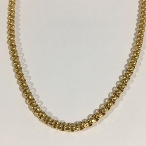 24k Yellow Gold Antique Necklace Chain 24" 3.5mm